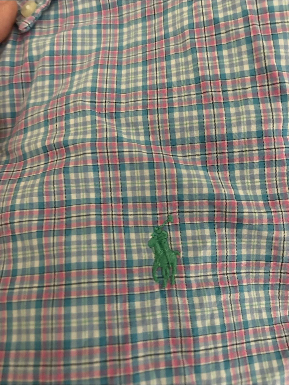 Classic Ralph Lauren Pink & Light Blue Plaid Boy’s Button-Down Shirt